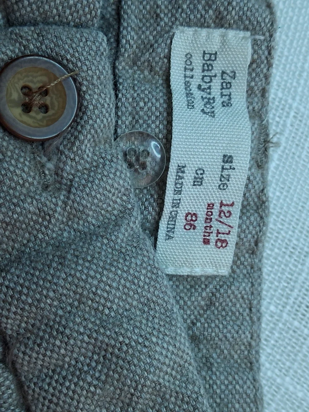 Zara Baby Boy Gray Corduroy Pants